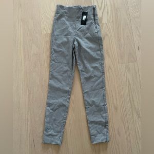 Houndstooth pants with zipper